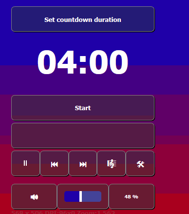 Countdown APP with customizable features and playlist.