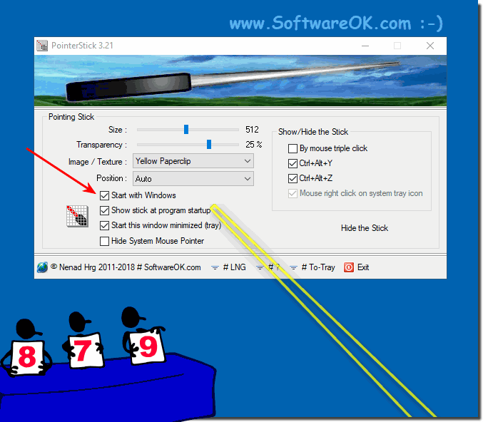 Auto start the Mouse Pointer-Stickwith Windows!