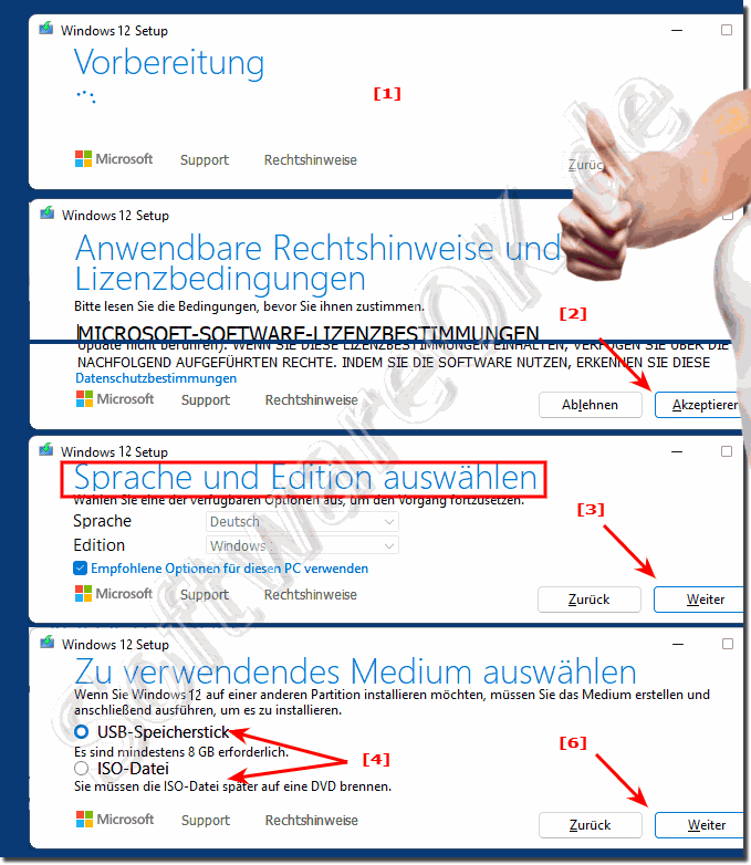 The Windows 12 installation medium USB or DVD!