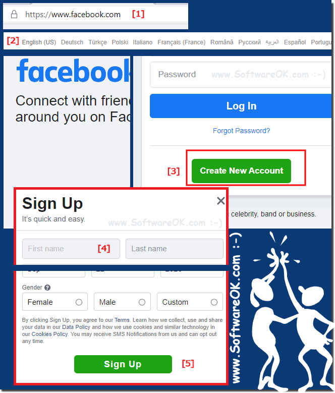 sign up, registerogin and log in at Facebook.com