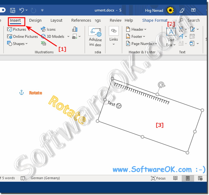 How To Create A Diagonal Text In Word