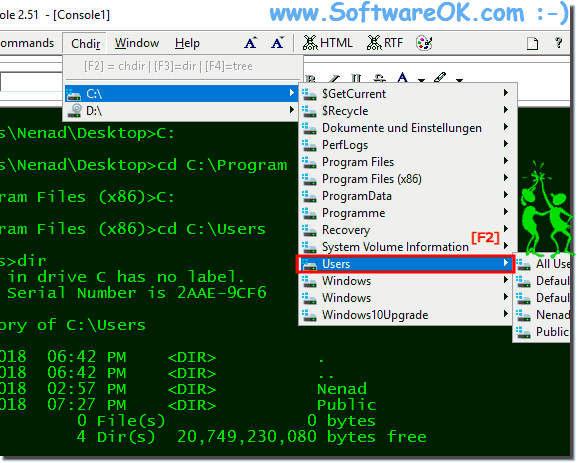 Change the Directory in each Command Prompt View!