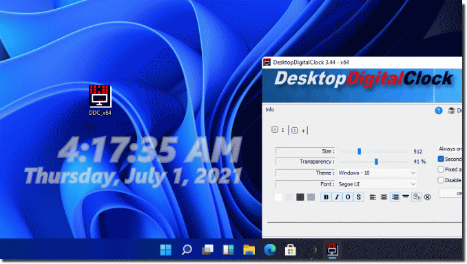 DesktopDigitalClock 5.01 instaling