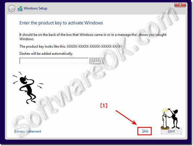 install windows 10 with product key