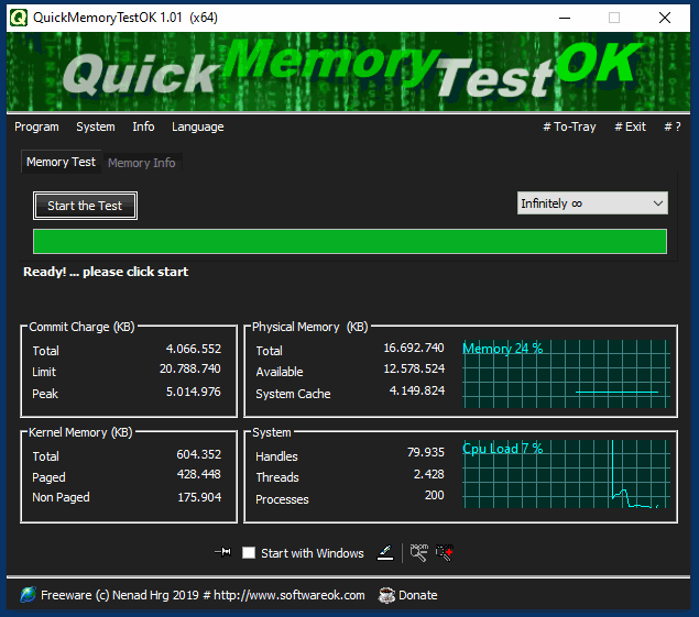 QuickMemoryTestOK 4.67 download the new version for windows